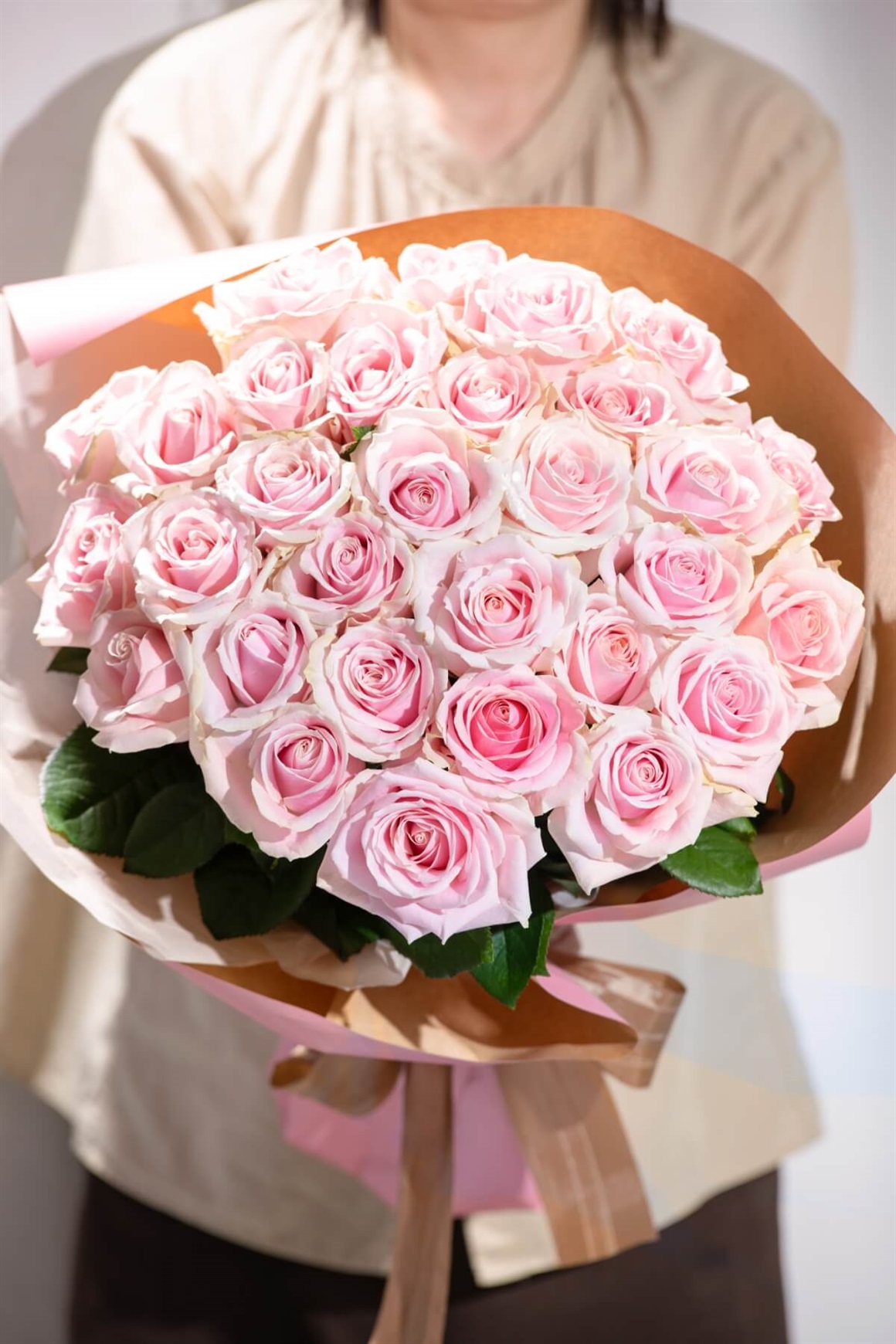 【送料込み】バラ30本の花束　Light  Pink