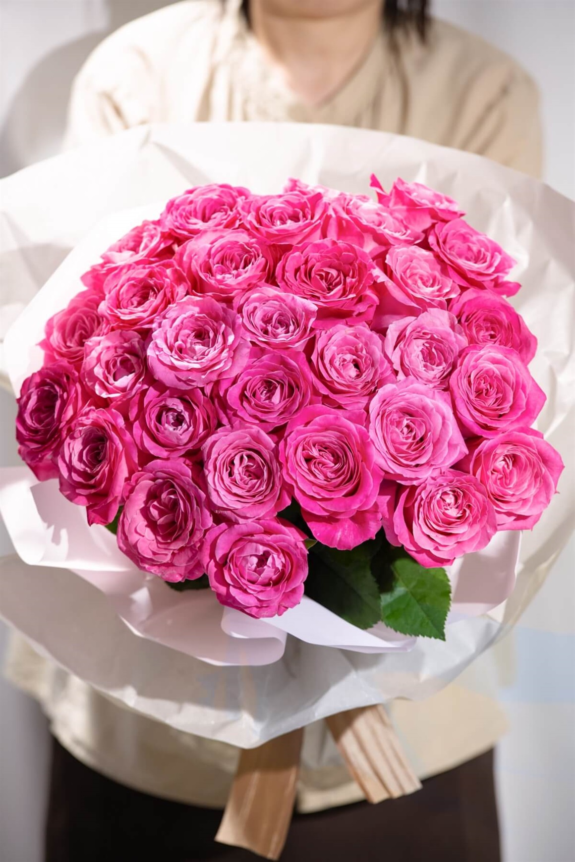 【送料込み】バラ30本の花束　Pink