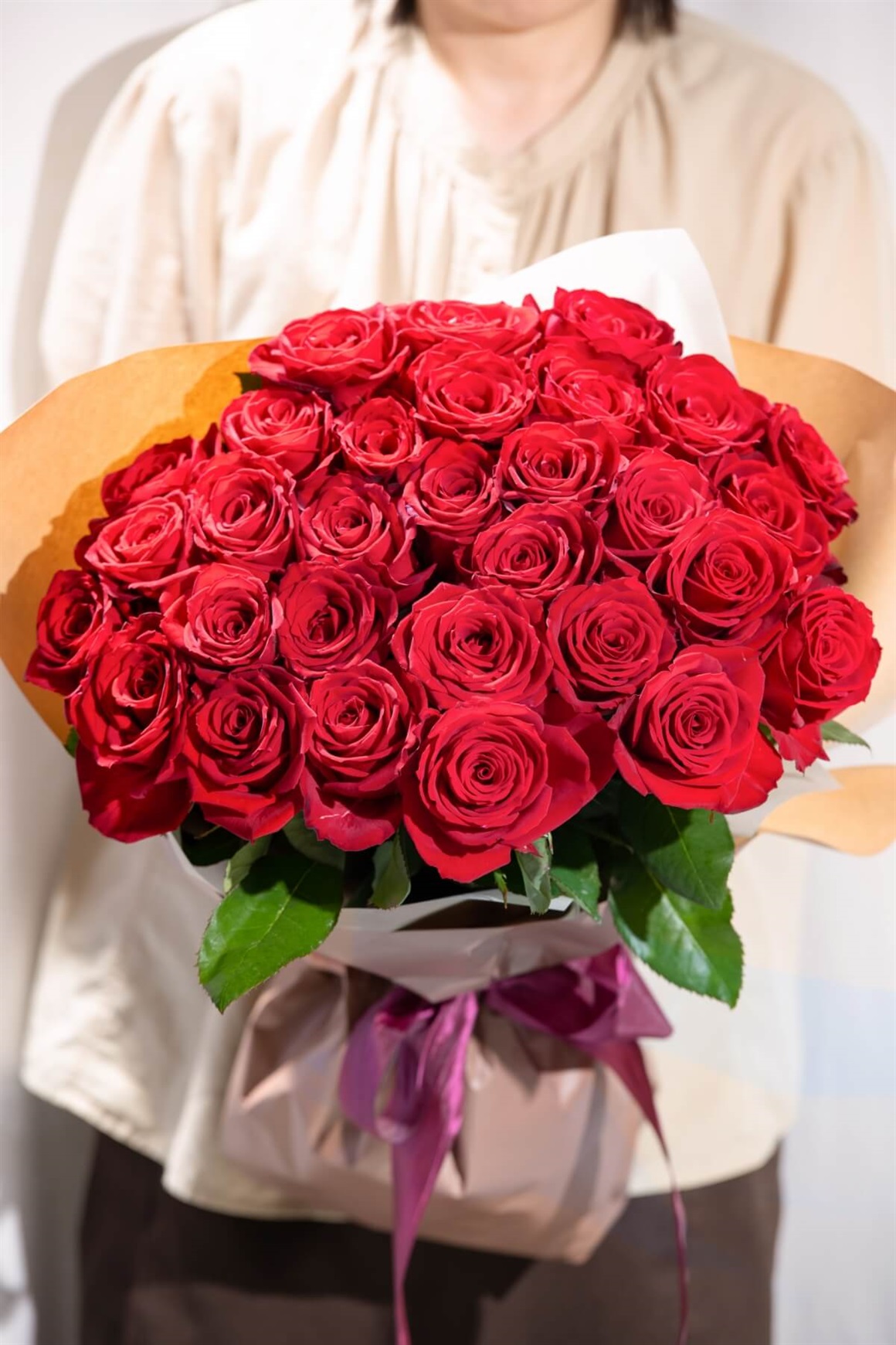 【送料込み】バラ30本の花束　Red